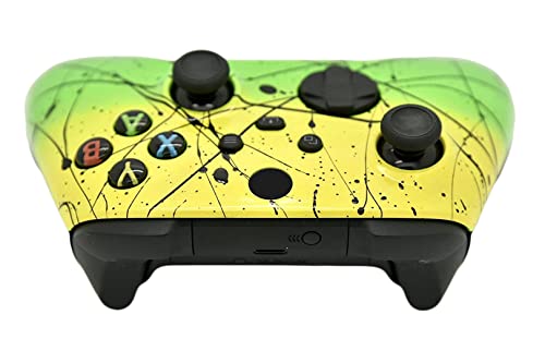 Image of Hand Airbrushed Fade Custom Controller Compatible with Xbox Series X /S & Xbox One (Series X /S Yellow & Green)