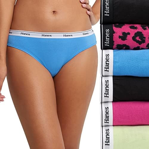 Hanes Women’s Originals Panties Pack, Breathable Cotton Stretch Underwear, 6-Pack
