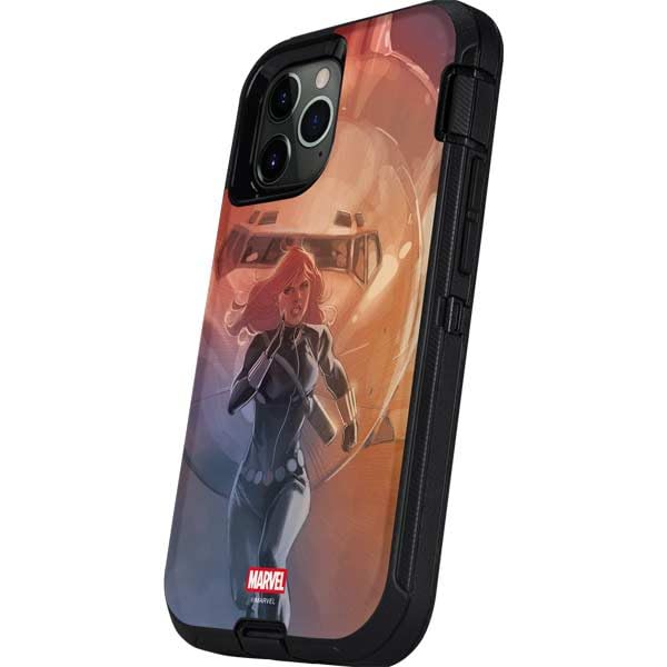 Skinit Decal Phone Skin Compatible with OtterBox Defender iPhone 12 Pro Max - Officially Licensed Marvel Black Widow Running Design