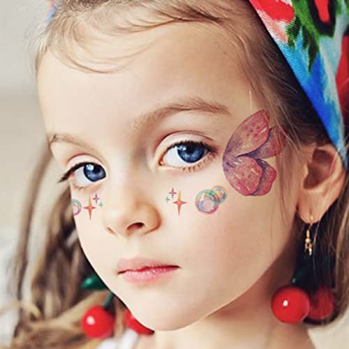 Charlent Glitter Butterfly Tattoos For Girls Women - 12 Sheets Glitter Butterfly Face Temporary Tattoos For Girls Party Favors Festival Makeup #TOP1