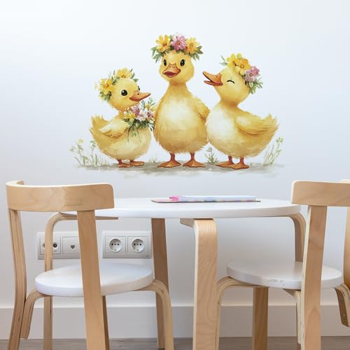 Achang Vinilo Decorativo Patitos con Flores miniatura 3
