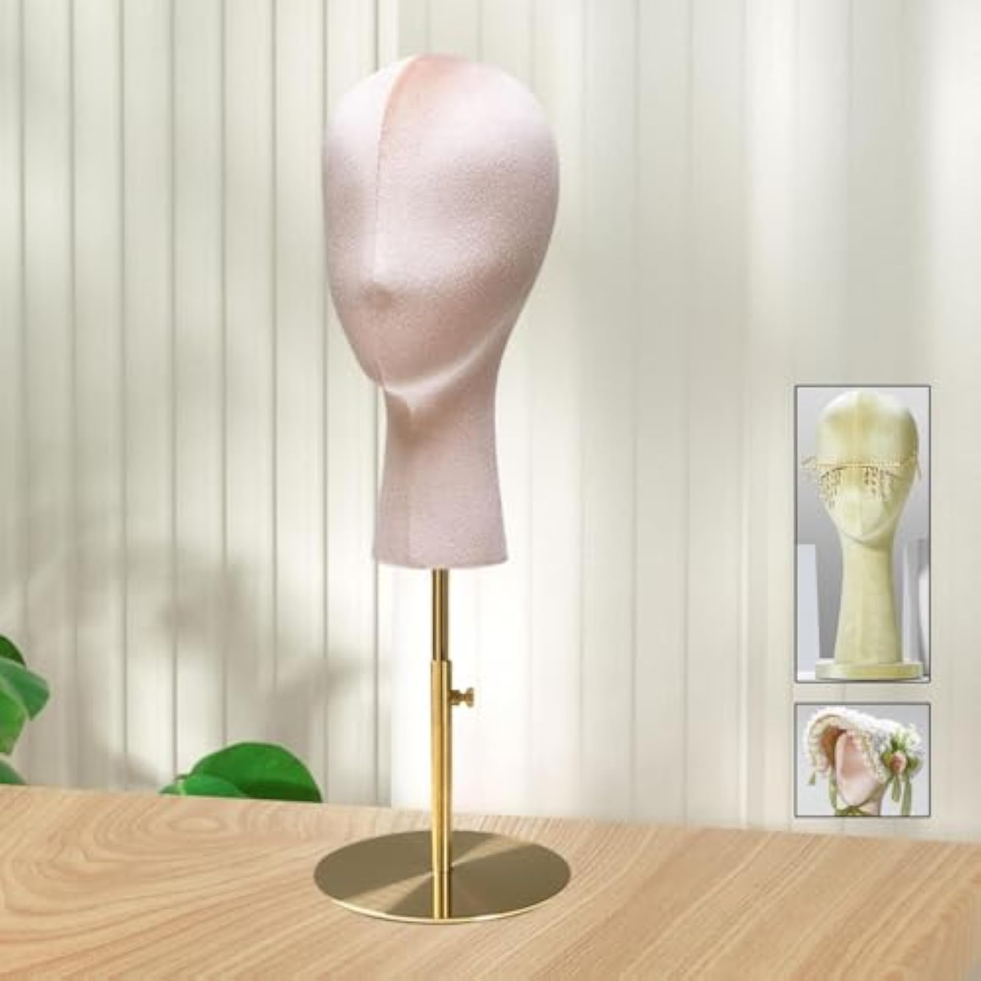 Pink Mannequin Head Hat Rack for Jewelry & Wig Display