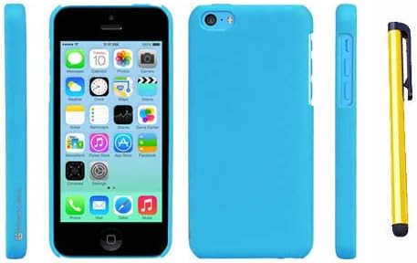 Hard Plastic Snap on Cover Fits Apple iPhone 5/5S/SE Black (Rubberized) + A Gold Color Stylus/Pen