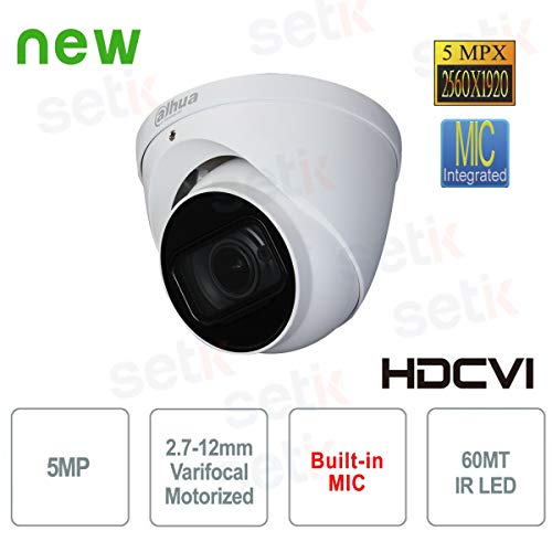 Dahua Europe  Cámara Dahua 5MP hdcvi Dome motorizado Audio  hac-hdw1500t-z-a