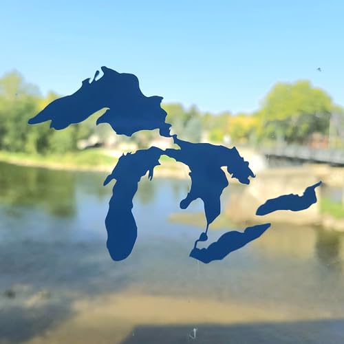 Image of Great Lakes Sticker Michigan Car Decal Premium Heavy-Duty Waterproof Vinyl for Bumpers, Windows, Laptops, Water Bottles or Coolers (Blue, 4.75 inch Wide)