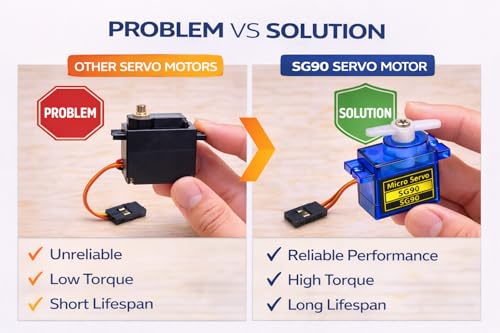 Image of Tishvi SG90 Micro Servo Motor (Plastic Gear) for Arduino & DIY Robotics - 4.8-6V, 180 Rotation