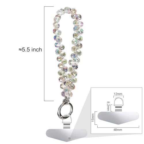 Image of TENOC Beaded Phone Wrist Strap, White