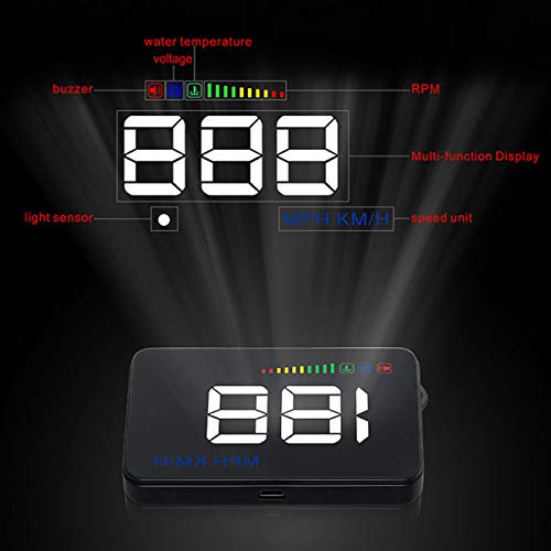 GOFORJUMP A500 Head-Up Display - 3,5 inch Snelheidsprojector voor Auto met OBD2 en GPS - Afbeelding 3