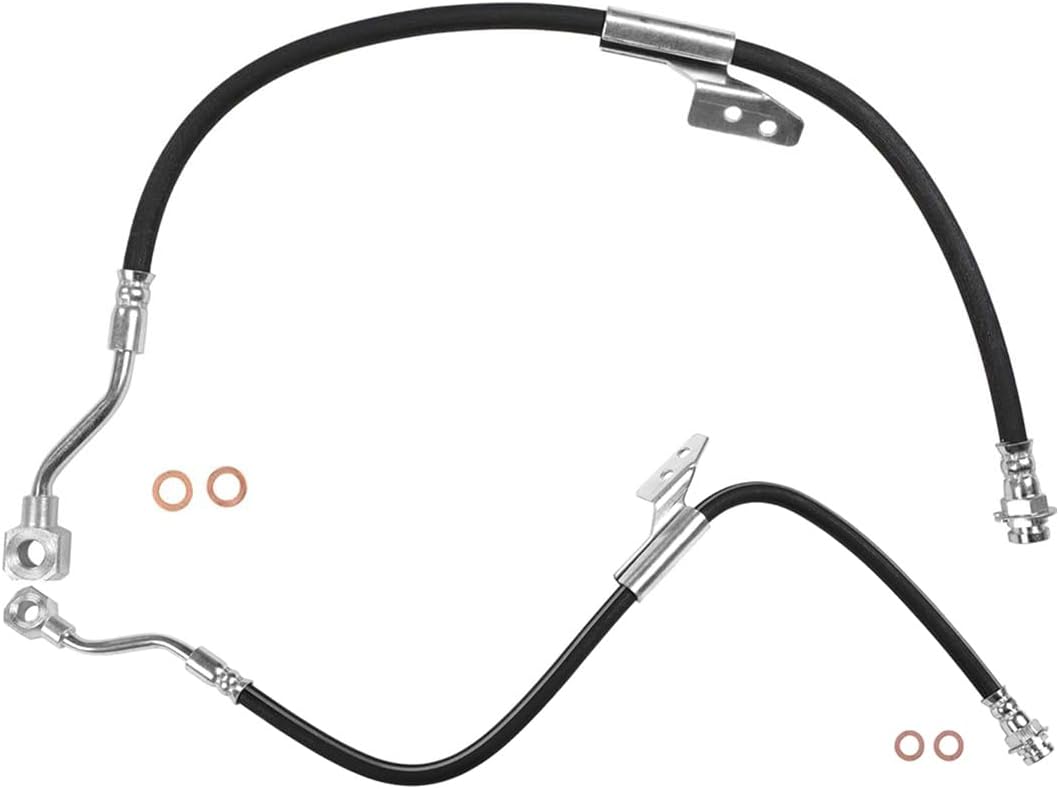 2x Front Brake Line Brake Hydraulic Hose Assembly Pair Driver and Passenger Side Fits Chevrolet Fits Chevy C1500 Suburban 1992-1999 Fits Chevy C1500 1988-1999