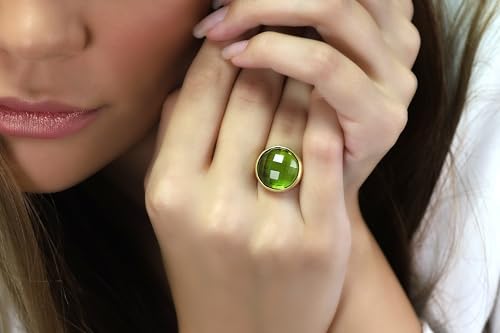 Bague péridot or jaune 14k pour sublimer vos tenues - 2