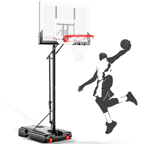 AWII SPORT Portable Basketball Hoop Outdoor, 4.8-10FT Height Adjustable Basketball