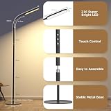 OUSFOT Ściemnialna Lampa Podłogowa LED 170 cm Sterowanie Dotykowe i Zdalne Regulowana Lampa Podłogowa 3000-4000-6000 K LED na Gęsiej Szyi do Sypialni Salon Biuro