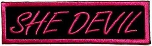 SHE DEVIL Fun Ladies Embroidered Nice Biker Motorcycle Chick Vest Patch PAT-1620