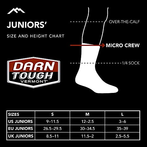 Darn Tough Jr. Kids' Sal Micro Crew Lightweight with Cushion Hiking Sock (Style 3043) - Lava, Medium2