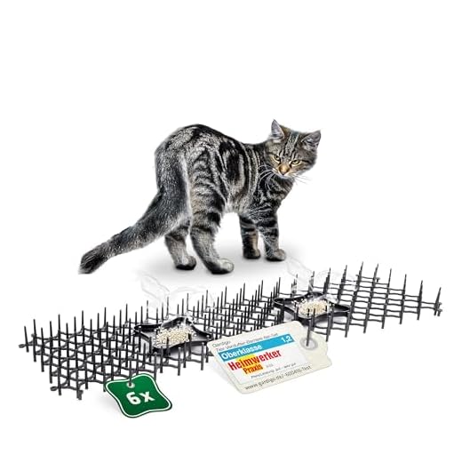 Gardigo Pinchos Antipalomas, gatos y perros | Espantapajaros | Disuasión Repelente para aves de plástico | Lote de 6 - 50 x 15 x 3 cm