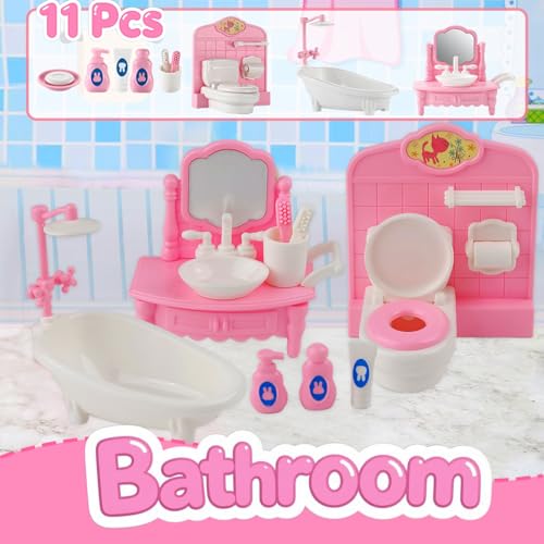 Muebles de casa de muñecas de 46 piezas escala 1:12 para crear mundos completos 5