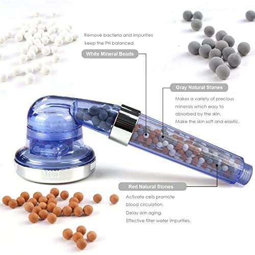 Luxsego Filter Beads Fit For Filtered Shower Head, Replacement Showerhead Beans For Purifying Water, 10 Oz Anion Mineral Balls Rejuvenate Dry Skin & Hair, 3 Kinds Of Ionic Stones Refills Hand Shower #TOP5