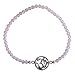 Produktbild Damen Armband Om Aum Silber 925 mit 40 Rosenquarz Perlen und flexiblem Band. Hochwertiges Schmuckstück. Elegant und Spirituell. Perfekt zu jedem Anlass.