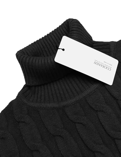 COOFANDY Men's Slim Fit Turtleneck Sweater Casual Twisted Knitted Pullover Sweaters4