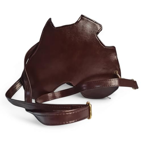 Handmade Africa-Shaped Leather Cross Bag With Zipper | Shoulder Bag with Kente Print, Unisex Bag2