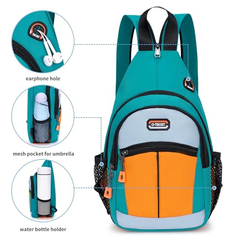 Small Sling Bags for Women Crossbody Backpack Multi-Pocket Adjustable Strap Daypack for Outdoors Hiking Traveling (green)