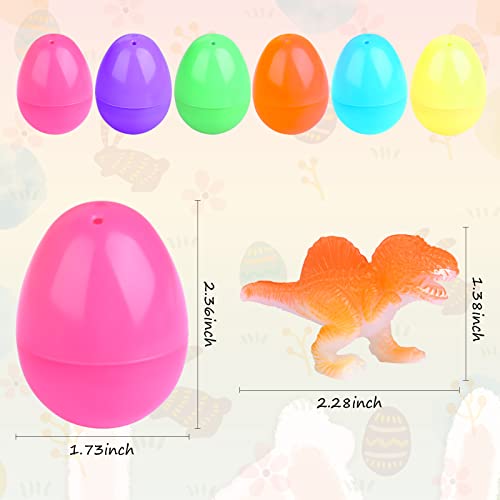 Auney Easter Eggs Filled With Dinosaur Toys, 12 Pcs Plastic Easter Eggs With Toys, Easter Party Favor Basket Fillers For Kids Toddlers Boys Girls #TOP1
