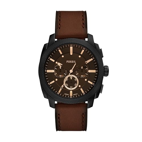 Image of Fossil Machine Brown Quartz Leather Watch FS6101