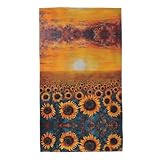 Lootpe Sunflower Field Sunset Sea of Flowers Print Soft Face and Hand Towel for Bathroom Use Absorbent Everyday Towel for Women and Men
