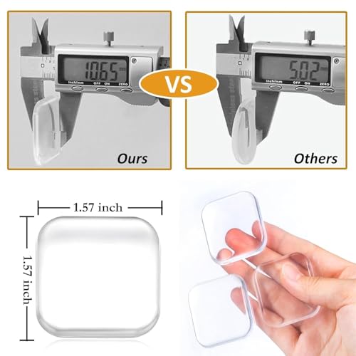 Image of Siara Silicone Wall Protector Door Stopper with Self Adhesive Backing | Door Handle Bumpers for Wall Furniture Cupboard Refrigerator Protection | Transparent Wall Guard - Square 6 Pieces
