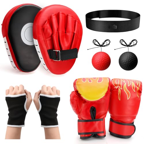 Gants de boxe et pattes d'ours avec pack reflexe pour l'agilité des juniors