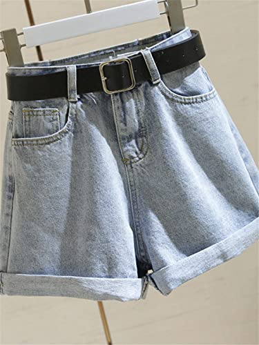 Short streetwear en jean bleu décontracté coupe ample jambe large - 2