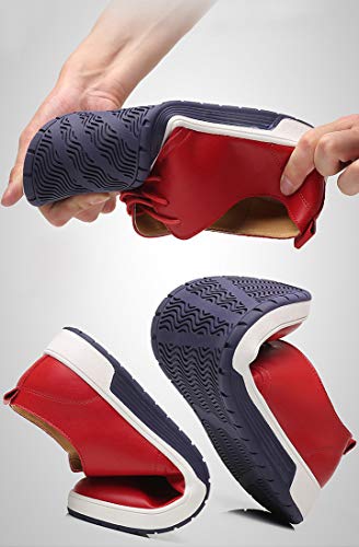 Santimon Men's Casual Oxford Shoes Breathable Leather Flat Fashion Sneakers Sandals4