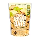 Veloforte Overnight Oats For A High Protein Complete Daily Breakfast | 15g plant protein, heart healthy Omega 3's and high fibre | Real fruit, wholegrain seeds and oats | Apple & Cinnamon | 602g
