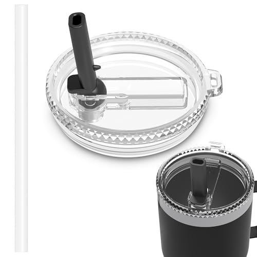 30 oz Flip Straw Lid for YETI 30/32 oz Tumbler,Yeti 26/35/42 oz Straw Mug, Straw Lid for YETI Rambler Drinkware, Shatter-Proof and Dishwasher Safe, Black