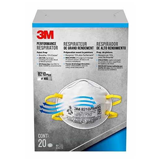 3M 8210 Plus Paint Sanding Dust Particulate N95 Respirator, Disposable Respirators, 20-Pack