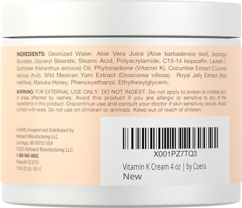 Coera CL5070 Vitamin K Cream 4 Oz | Premium Formula For Bruises thumb #1