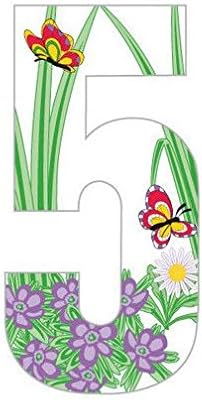 WHL Pack of 3 Wheelie Bin House Numbers - Butterfly Number 5
