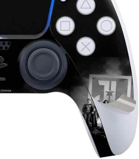 Skinit Decal Gaming Skin Compatible with PS5 Bundle - Officially Licensed The Justice League (2017) Justice League Black and White Design
