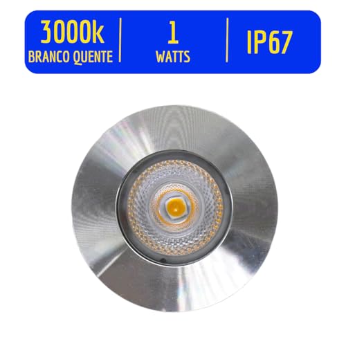 Kit 4 Balizador De Solo Led 1w 3000k Bivolt IP67 Embutir Luz Quente