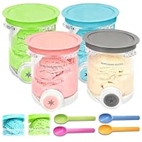 KBIBCK 4 Stück Ninja Swirl Creami Behälter, 480 ml Eisbehälter für NC700 NC701EU Serie, Eiscreme Behälte mit Swirl für Ninja Swirl Eismaschine, BPA-frei, Spülmaschinenfest