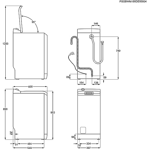 AEG Waschmaschine Toplader, 40 cm, Testsieger Stiftung Warentest, 6 kg, Serie 7000 ProSteam-Dampf-Programm – Weniger Bügeln & mehr Frische, Mengenautomatik, Inverter Motor, 1200 U/min, LTR7A70260