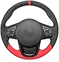 MEWANT Hand DIY Breathable Dark Grey Alcantara Car Steering Wheel Cover for Toyota GR Supra 2020-2022 Steering Wheel Accessories