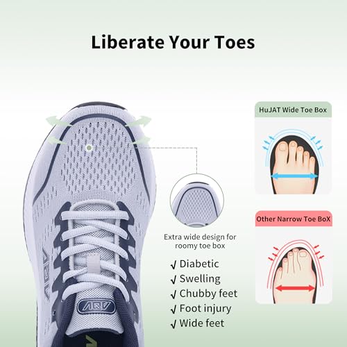 Womens Wide Walking Shoes Arch Support Tennis Plantar Fasciitis Orthotic Sneakers Wide Width Comfortable Shoe for Foot Heel Pain Relief US 6.5-112