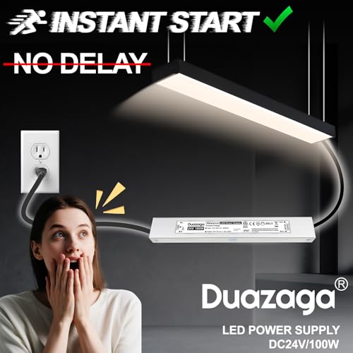 Image of 100W LED Driver 24V Power Supply 8.3A 24VDC Low Voltage Transformer | IP67 Waterproof, ETL Listed, 110V 120V AC to 24 Volt DC Converter, Plug with 4.4ft Cord for Outdoor LED Lights and Sign