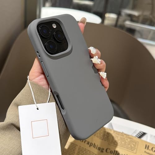 Coque de luxe pour iPhone 15 Pro Max silicone liquide gris foncé finition mate