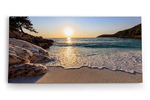 Paul Sinus Tableau 120x60cm Baie Plage Coucher de soleil Mer Horizon