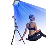 Tanning Lamp Thearpy Light, Sun Lamp for Face and Body with 360° Adjustable Bracket, 5 Energy Levels Adjustable & 2 Light Mode, 5-30 Minutes Preset Time for Wheat Skin and Antique Bronze Skin