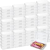 Honoson 60 Pcs Hard Plastic Pencil Case Bulk 8 x 5 x 2 Inch Clear Pencil Box Utility Crayon Storage Box Multi Purpose Organizer for Pens Pencils Office Supplies(White)