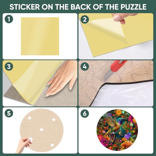 Rompecabezas de madera Delobil para adultos, rompecabezas de colibrí de madera de 200 piezas, rompecabezas jigsaw con forma única de ave, regalos creativos para cumpleaños, juegos familiares divertidos y desafiantes, 11,2 x 11,2 pulgadas miniatura 6
