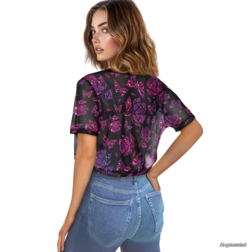 Image of Womens Short Sleeve Cardigans Lightweight Summer Cardigan Trendy Bolero Shrug Cute Floral Cardigan Sheer Bolero